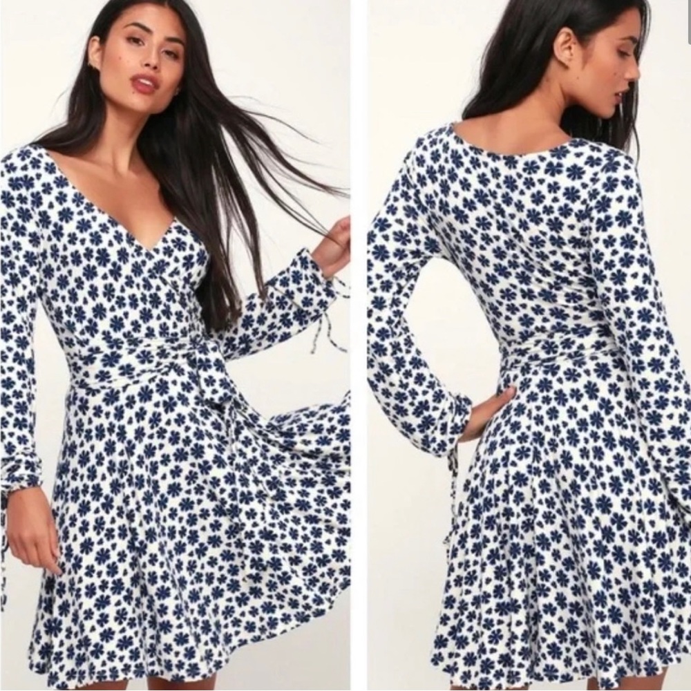 Free People Pradera Wrap Dress Cream Combo XS NWT long sleeve